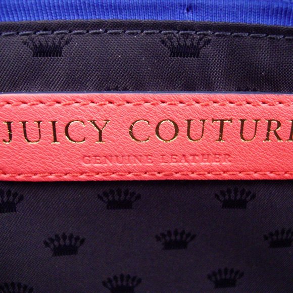 JUICY COUTURE Gold Lock Pink Leather Envelope Clutch Bag $198 - Picture 10 of 12
